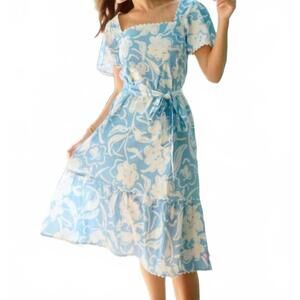 NEW MARY SQUARE emery spring serenade dress in blue